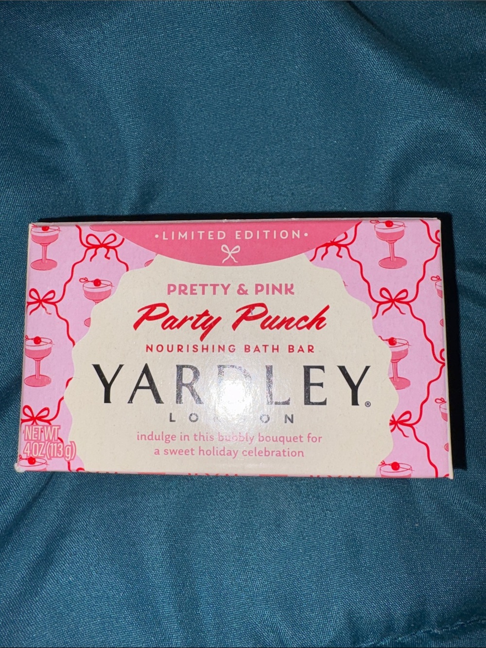 Yardley Limited Ed - Pretty & Pink Party Punch Nourishing Bath Bar - Pink 4oz